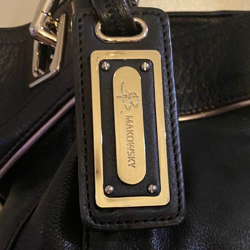 B Markowsky Black Leather Canterbury Satchel - Picture 5 of 16